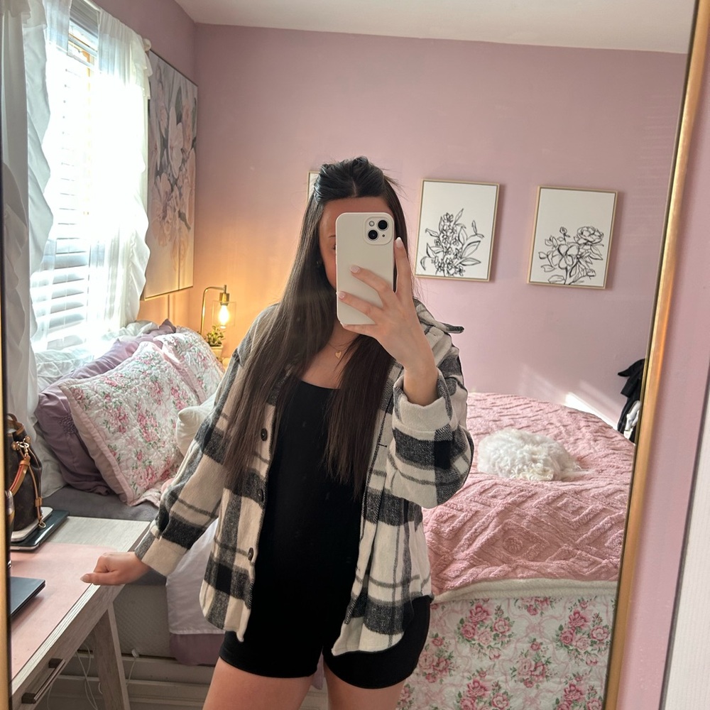 Amazon Black and White Plaid Jacket
